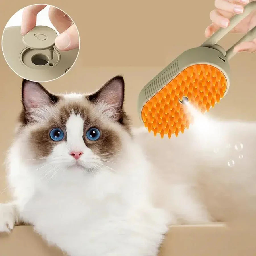 Grooming Cat Brush – Pet Hair Remover with Gentle Steam Technology