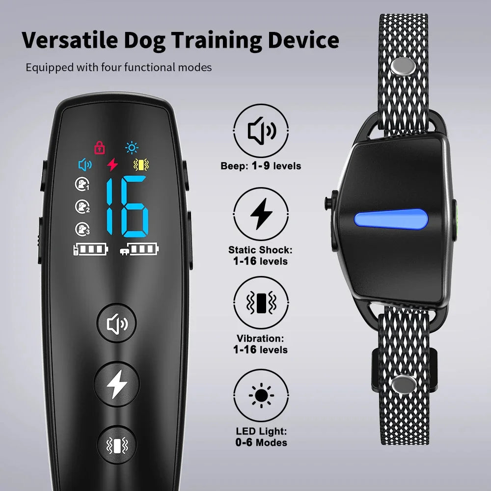 Long-Range Dog Training Collar with Static & Vibration