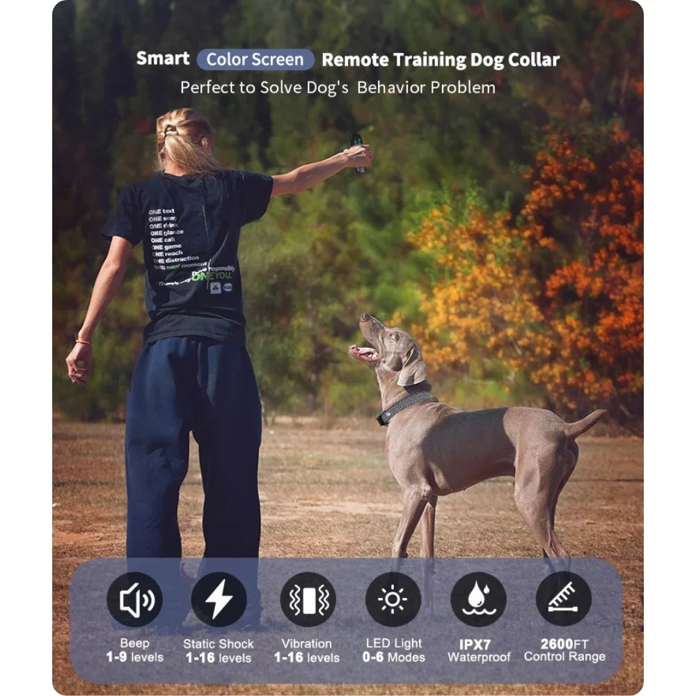 Long-Range Dog Training Collar with Static & Vibration