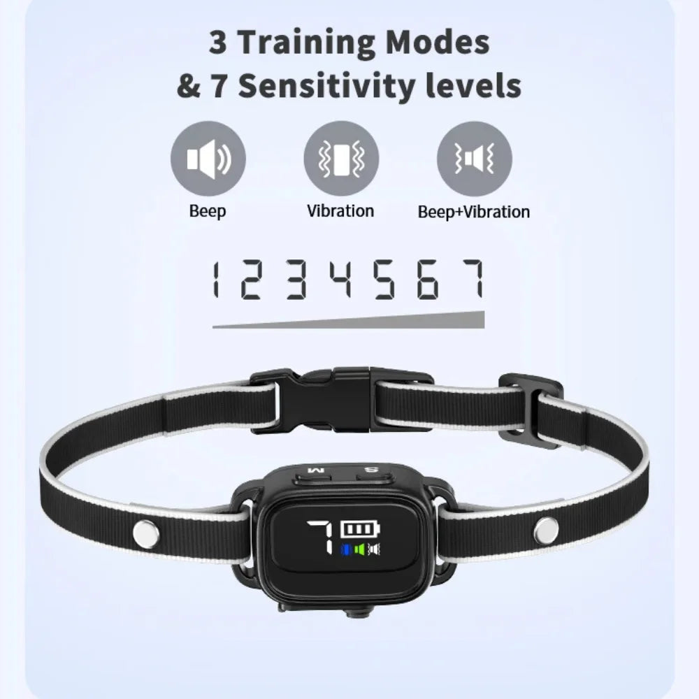 Rechargeable Mini Anti-Bark Collar with LCD Screen