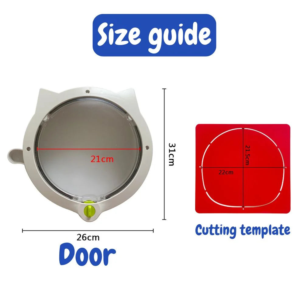 4 Way Locking Cat Flap Door with Auto Close