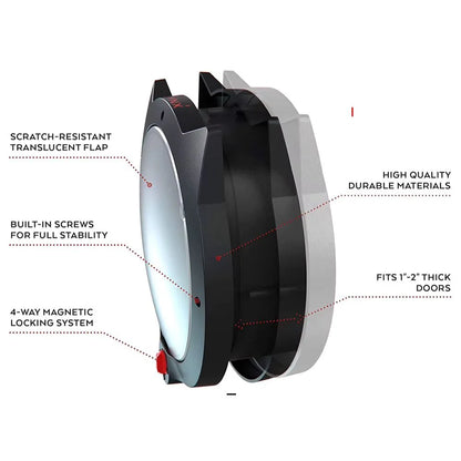 4 Way Locking Cat Flap Door with Auto Close