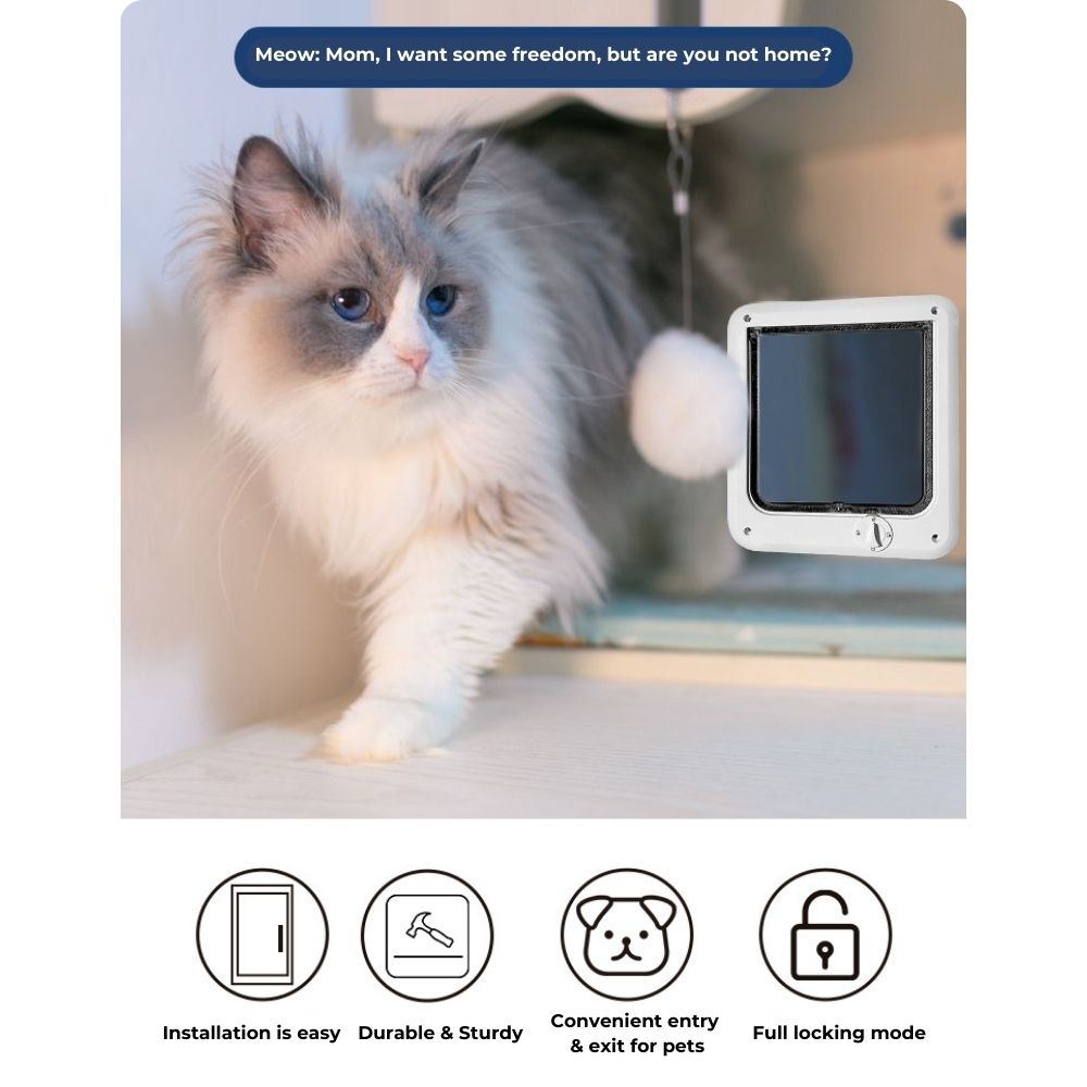 Pet Door for Cats & Dogs – 4 Way Locking